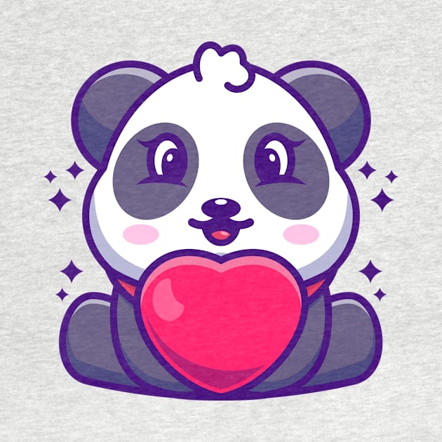 Cute baby panda cartoon with love by Wawadzgnstuff